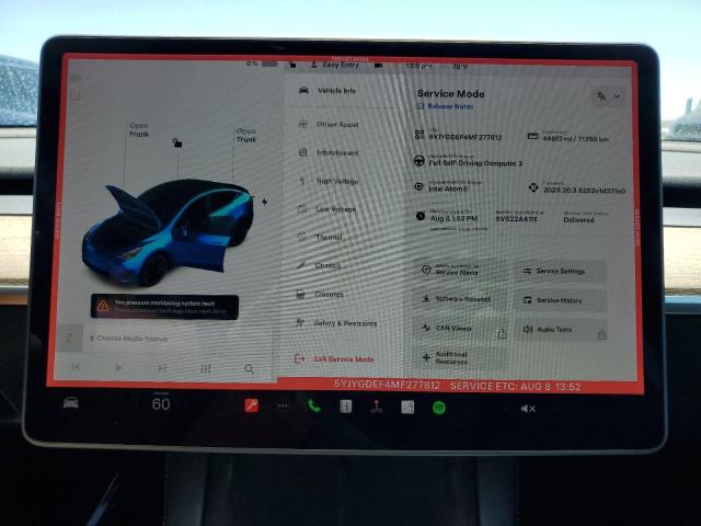 5YJYGDEF4MF277812 - 2021 TESLA MODEL Y ლურჯი ფოტო 9