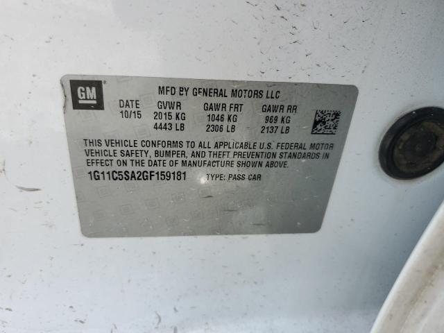 1G11C5SA2GF159181 - 2016 CHEVROLET MALIBU LIM LT Ақ фото 12