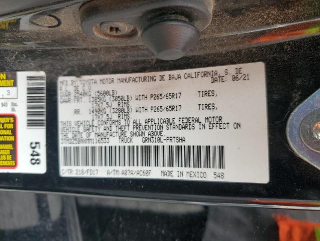 3TMDZ5BNXMM116533 - 2021 TOYOTA TACOMA DOUBLE CAB Qara foto 12