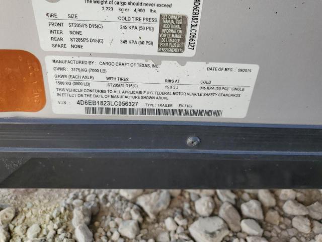 4D6EB1823LC056327 - 2020 CARGO CARGO TRAI GRAY photo 10