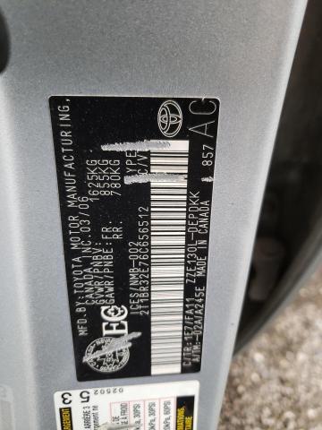 2T1BR32E76C656512 - 2006 TOYOTA COROLLA CE SILVER photo 12