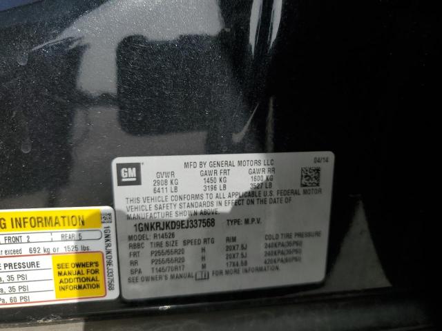 1GNKRJKD9EJ337568 - 2014 CHEVROLET TRAVERSE LTZ BLACK photo 13