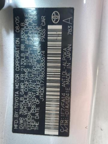 JTKDE177860083674 - 2006 TOYOTA SCION TC Gümüş foto 12