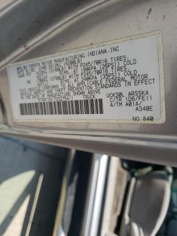 5TBRT34172S275411 - 2002 TOYOTA TUNDRA ACCESS CAB ვერცხლისფერი ფოტო 12
