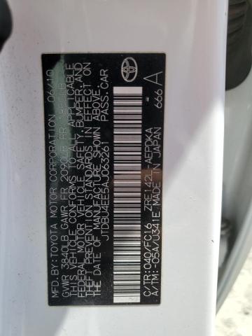 JTDBU4EE5AJ063261 - 2010 TOYOTA COROLLA BASE Biały zdjęcie 12