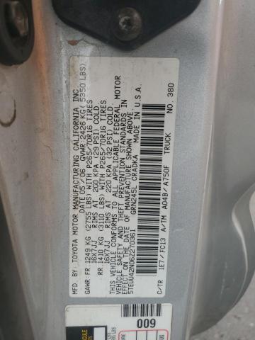 5TEUU42N06Z270361 - 2006 TOYOTA TACOMA ACCESS CAB 银色 照片 12