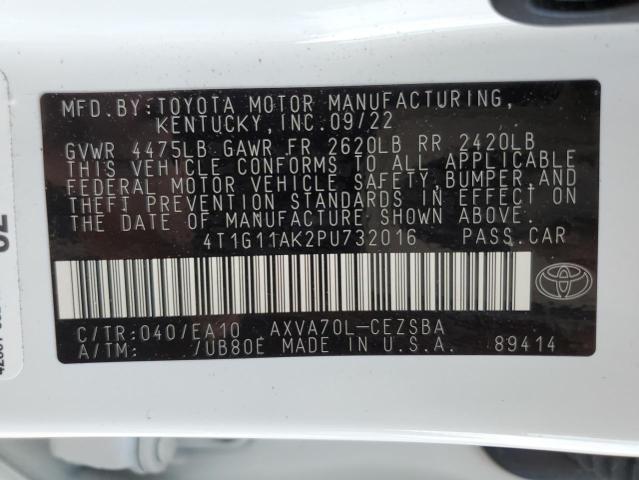 4T1G11AK2PU732016 - 2023 TOYOTA CAMRY SE NIGHT SHADE WHITE photo 13