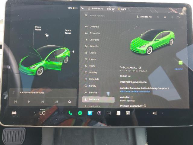 5YJ3E1EAXMF069050 - 2021 TESLA MODEL 3 Grafit foto 9