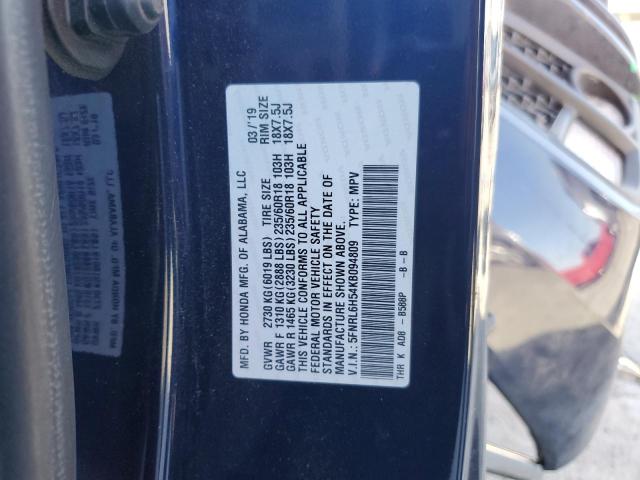 5FNRL6H54KB094809 - 2019 HONDA ODYSSEY EX BLUE photo 14