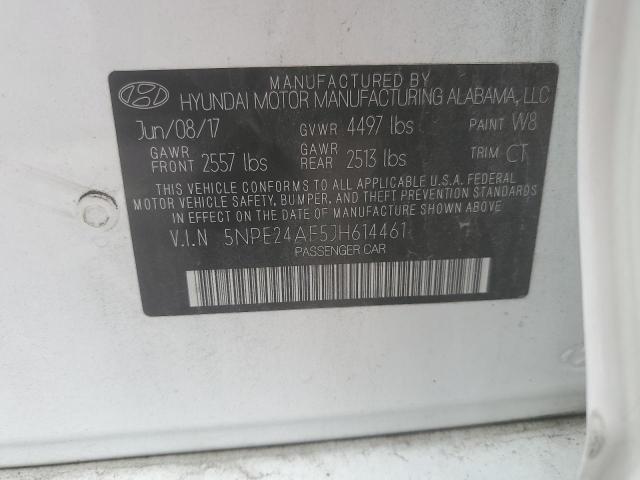 5NPE24AF5JH614461 - 2018 HYUNDAI SONATA SE أبيض صورة 12