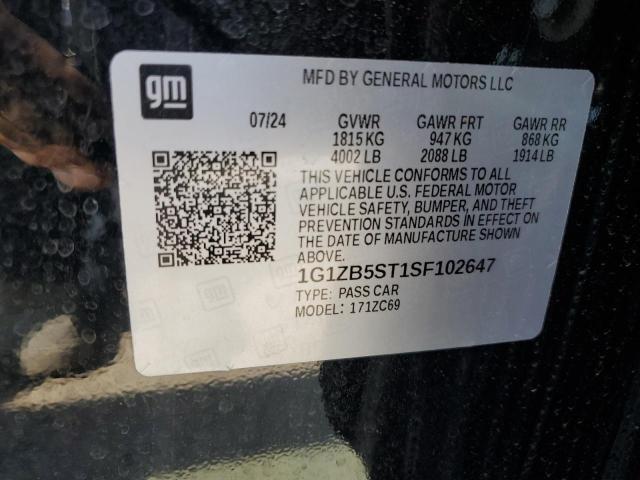 1G1ZB5ST1SF102647 - 2025 CHEVROLET MALIBU LS შავი ფოტო 13