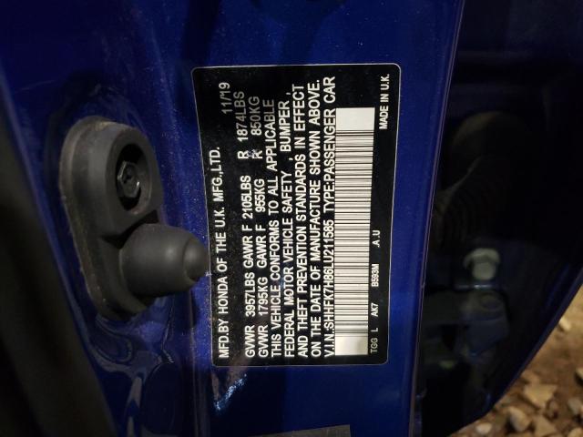 SHHFK7H86LU211585 - 2020 HONDA CIVIC EXL 蓝色 照片 13