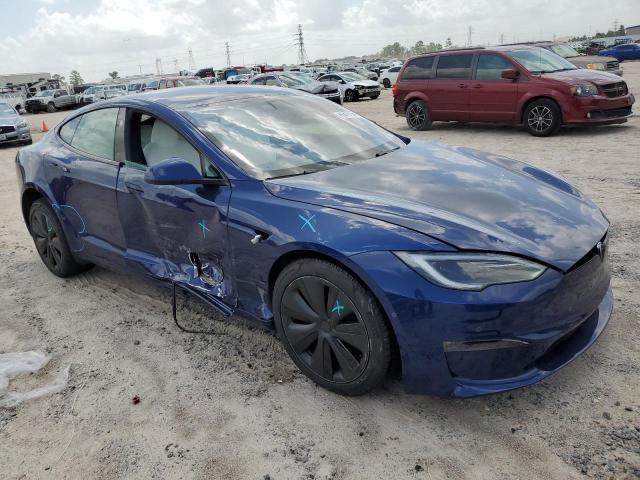 5YJSA1E5XNF489760 - 2022 TESLA MODEL S BLUE photo 4