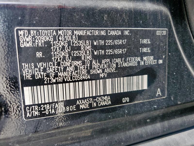 2T3W1RFV0LC058464 - 2020 TOYOTA RAV4 XLE BLACK photo 13