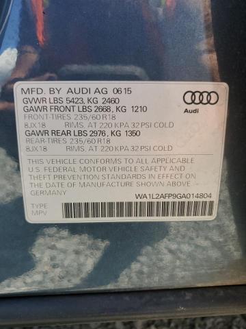 WA1L2AFP9GA014804 - 2016 AUDI Q5 PREMIUM PLUS ლურჯი ფოტო 13