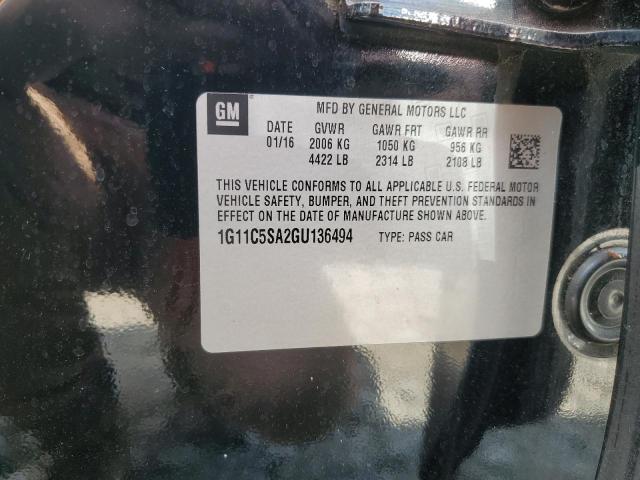 1G11C5SA2GU136494 - 2016 CHEVROLET MALIBU LIM LT 黑色 照片 12