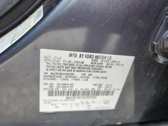 MAJ3P1RE4JC203203 - 2018 FORD ECOSPORT S 灰色 照片 12