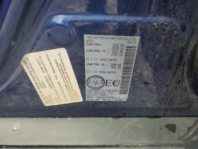 5N1AT2MV7JC796464 - 2018 NISSAN ROGUE S 蓝色 照片 13