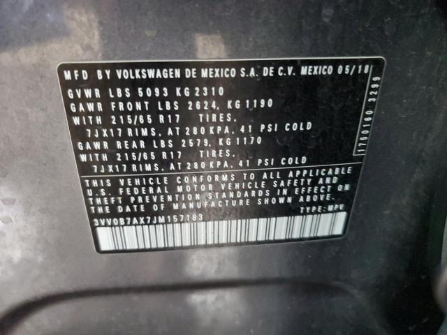 3VV0B7AX7JM157183 - 2018 VOLKSWAGEN TIGUAN S 银色 照片 14