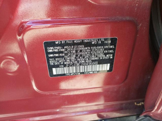 JF2SJGWC2HH496448 - 2017 SUBARU FORESTER 2.0XT TOURING RED photo 13