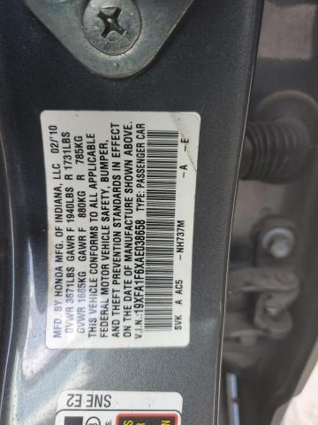 19XFA1F6XAE038658 - 2010 HONDA CIVIC LX-S 灰色 照片 13