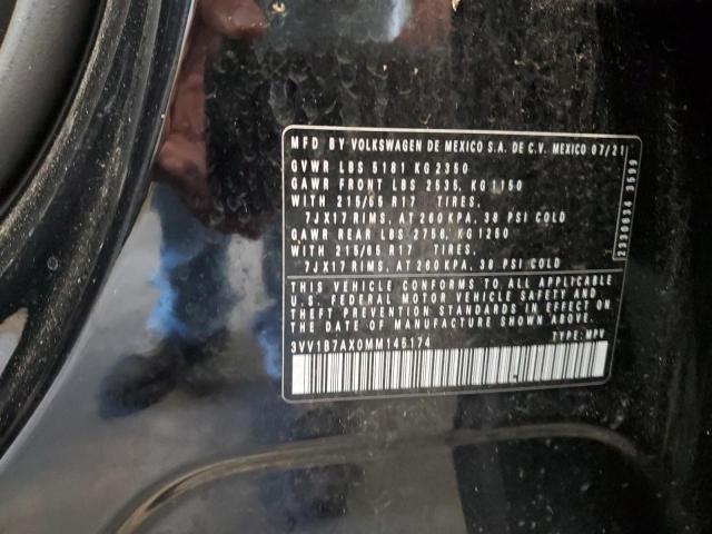 3VV1B7AX0MM145174 - 2021 VOLKSWAGEN TIGUAN S BLACK photo 13