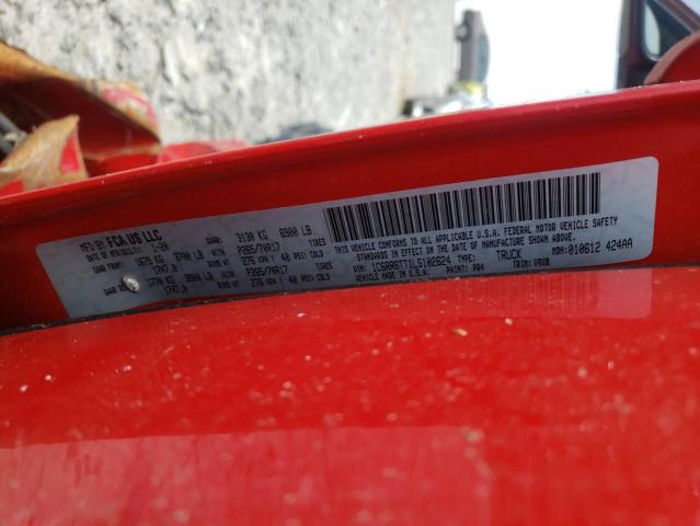 1C6RR6TT1LS102624 - 2020 RAM 1500 CLASS SLT წითელი ფოტო 12