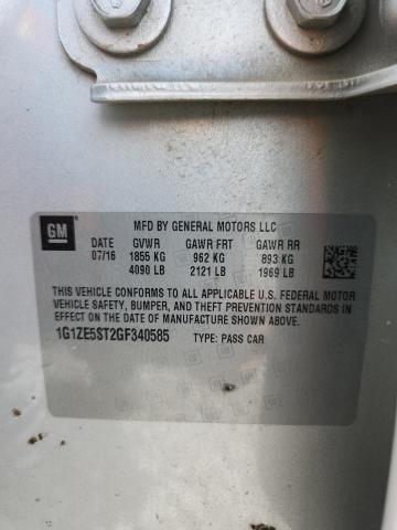 1G1ZE5ST2GF340585 - 2016 CHEVROLET MALIBU LT 银色 照片 12