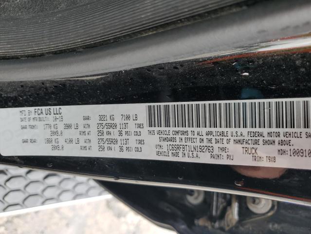 1C6SRFBT1LN192763 - 2020 RAM 1500 BIG HORN/LONE STAR BLACK photo 13