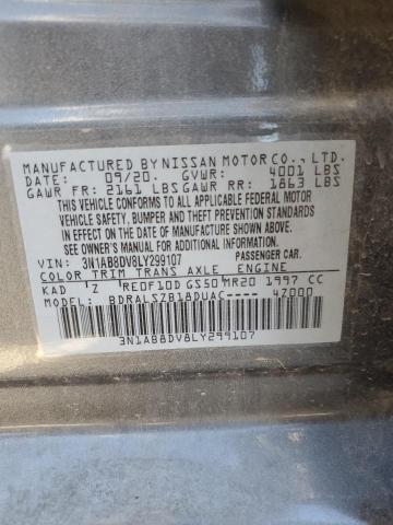 3N1AB8DV8LY299107 - 2020 NISSAN SENTRA SR CHARCOAL photo 12