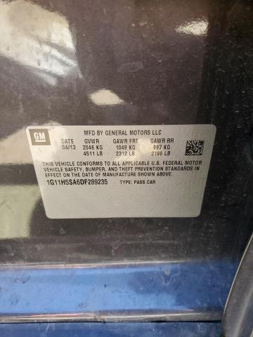 1G11H5SA6DF289235 - 2013 CHEVROLET MALIBU LTZ გრაფიტი ფოტო 12