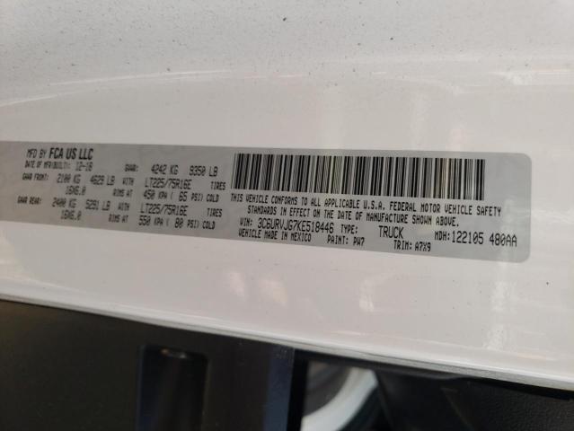 3C6URVJG7KE518446 - 2019 RAM PROMASTER 3500 HIGH თეთრი ფოტო 12