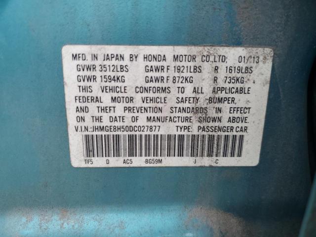 JHMGE8H50DC027877 - 2013 HONDA FIT SPORT 蓝色 照片 12