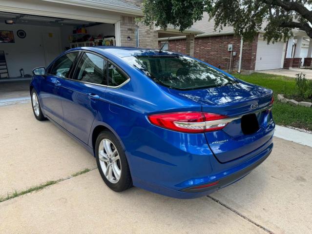 3FA6P0HD5JR186235 - 2018 FORD FUSION SE BLUE photo 3