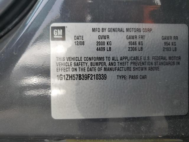 1G1ZH57B39F210339 - 2009 CHEVROLET MALIBU 1LT 灰色 照片 12