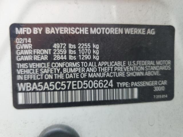 WBA5A5C57ED506624 - 2014 BMW 528 I WHITE photo 12