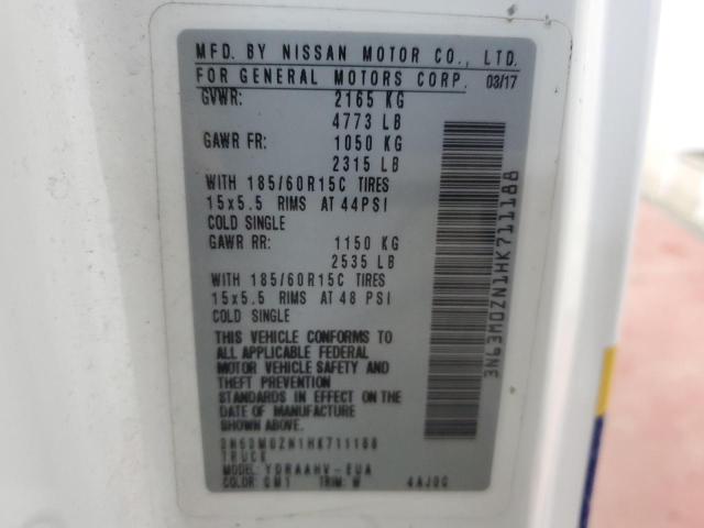 3N63M0ZN1HK711188 - 2017 CHEVROLET CITY EXPRE LT 白色 照片 13