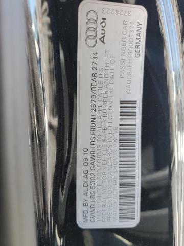 WAUCGAFH5BN005371 - 2011 AUDI S5 PREMIUM PLUS 黑色 照片 12