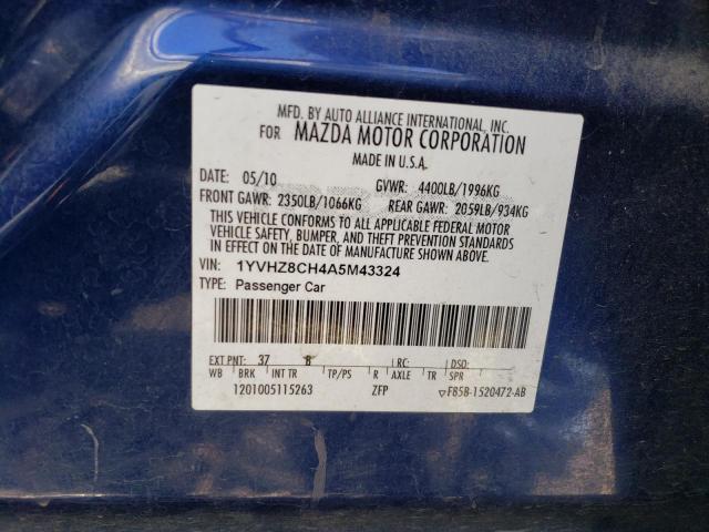 1YVHZ8CH4A5M43324 - 2010 MAZDA 6 I Mavi fotoğraf 12