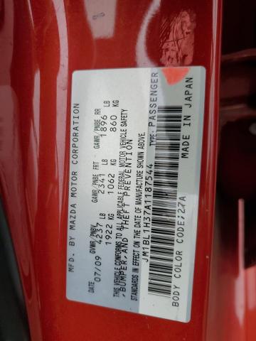 JM1BL1H37A1187544 - 2010 MAZDA SPEED 3 RED photo 13