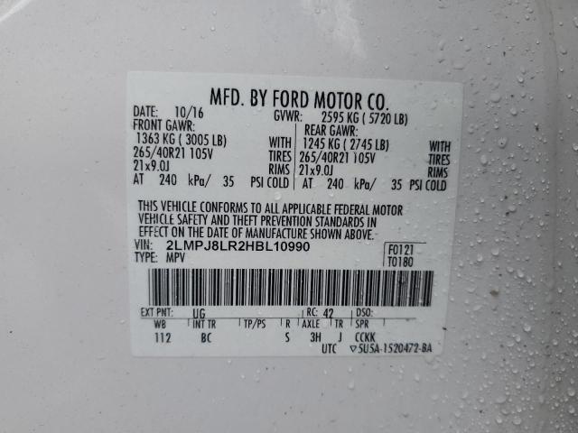 2LMPJ8LR2HBL10990 - 2017 LINCOLN MKX RESERVE Ağ foto 13