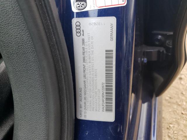 WAUF2AFC8DN122672 - 2013 AUDI S6 BLUE photo 12