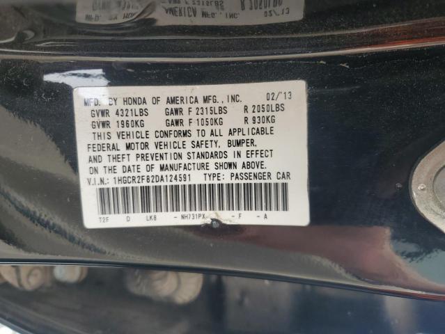 1HGCR2F82DA124591 - 2013 HONDA ACCORD EXL BLACK photo 12