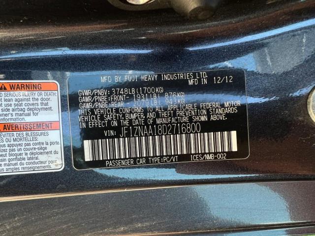 JF1ZNAA18D2716800 - 2013 TOYOTA SCION FR-S 灰色 照片 10