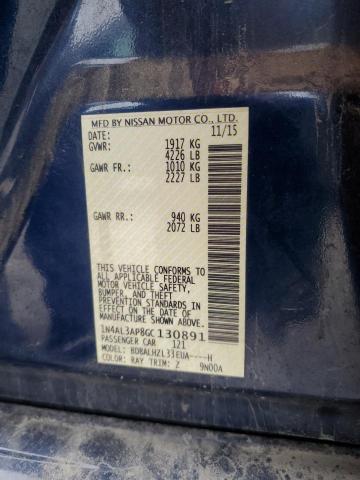 1N4AL3AP8GC130891 - 2016 NISSAN ALTIMA 2.5 BLUE photo 12