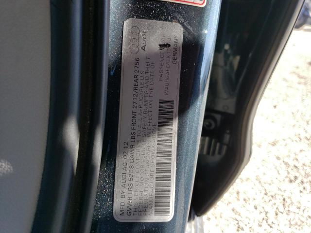 WAUHGAFC4CN137145 - 2012 AUDI A6 PRESTIGE ლურჯი ფოტო 12