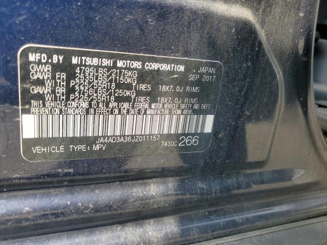 JA4AD3A36JZ011157 - 2018 MITSUBISHI OUTLANDER SE BLUE photo 14