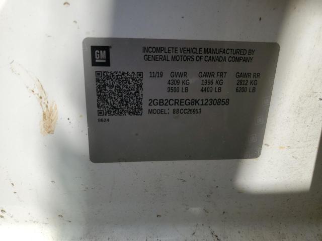 2GB2CREG8K1230858 - 2019 CHEVROLET SILVERADO C2500 HEAVY DUTY WHITE photo 10