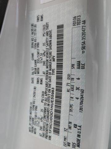 1FMCU0GD1HUE55983 - 2017 FORD ESCAPE SE WHITE photo 14