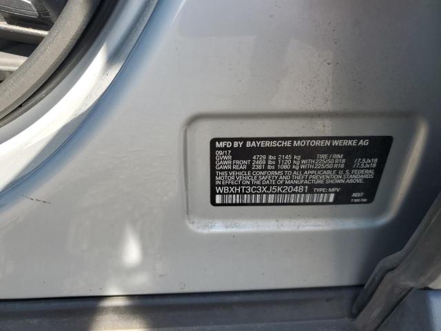 WBXHT3C3XJ5K20481 - 2018 BMW X1 XDRIVE28I SILVER photo 13